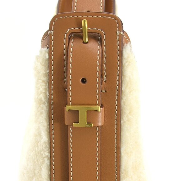 Auth TOD’S Shoulder Bag Beige/Brown Bore/Leather - Picture 9 of 15